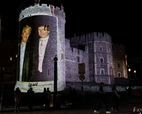 Four People Taken into Custody Following Pictures of Trump and Jeffrey Epstein Projected on Royal Windsor Castle
