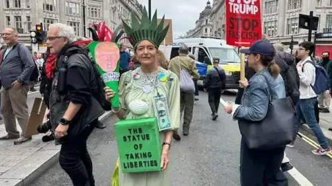 Countless Protesters Assemble in Downtown London to Challenge President Trump's Second State Visit